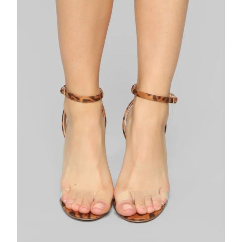 Schutz Leopard Print Stack Block Heel Strappy Pum… - image 4